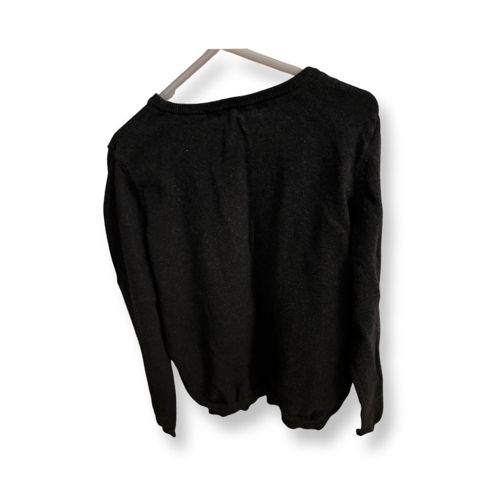 H&m US 8-10 Girls Long Sleeve Sweater Grey Gray With Black Sequin Star Detail - Picture 4 of 15